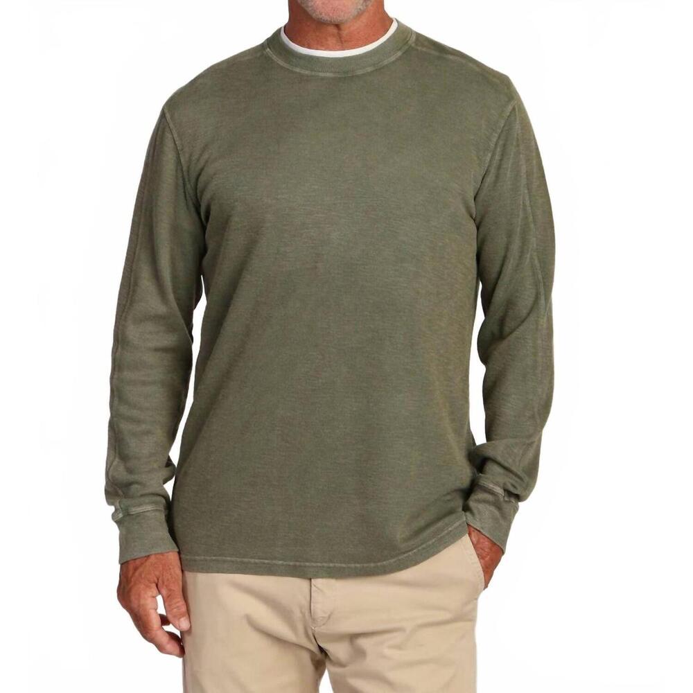 NEW TRUE GRIT heritage crew sweater in agave green